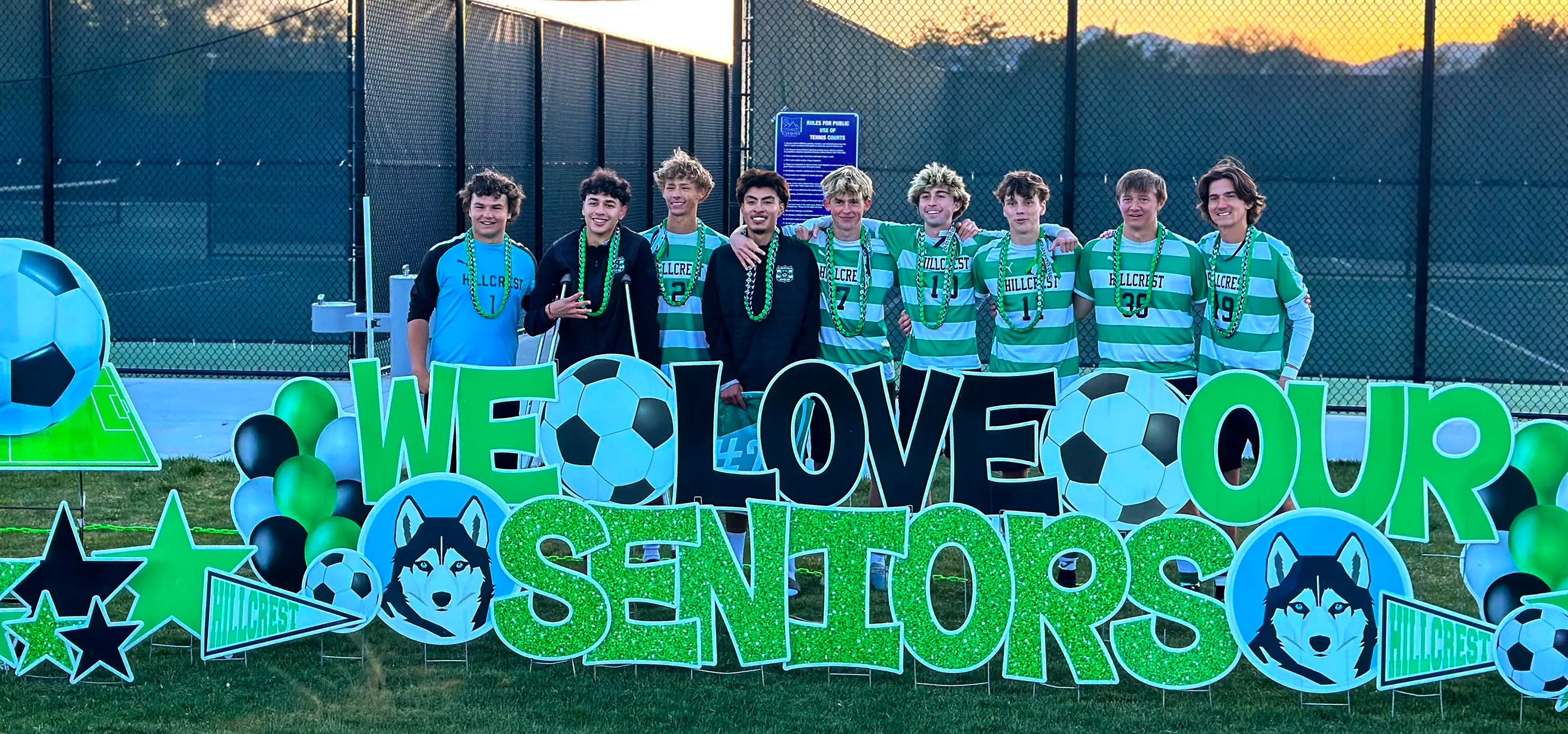 Senior night soccer players