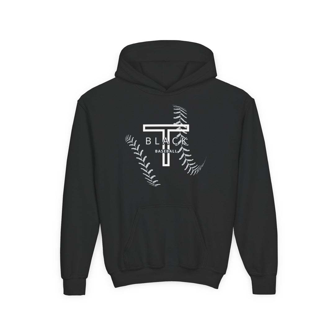 T-Black Dugout Unisex Youth Hooded Sweatshirt - Front Design Only w/Optional Customization