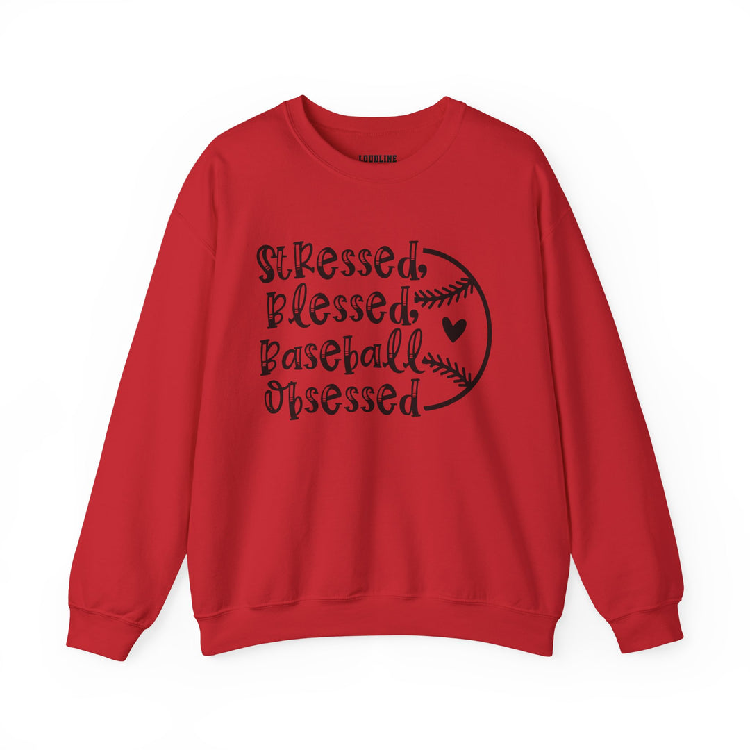 Stressed Blessed Baseball Obsessed Unisex Adult Crewneck Sweatshirt