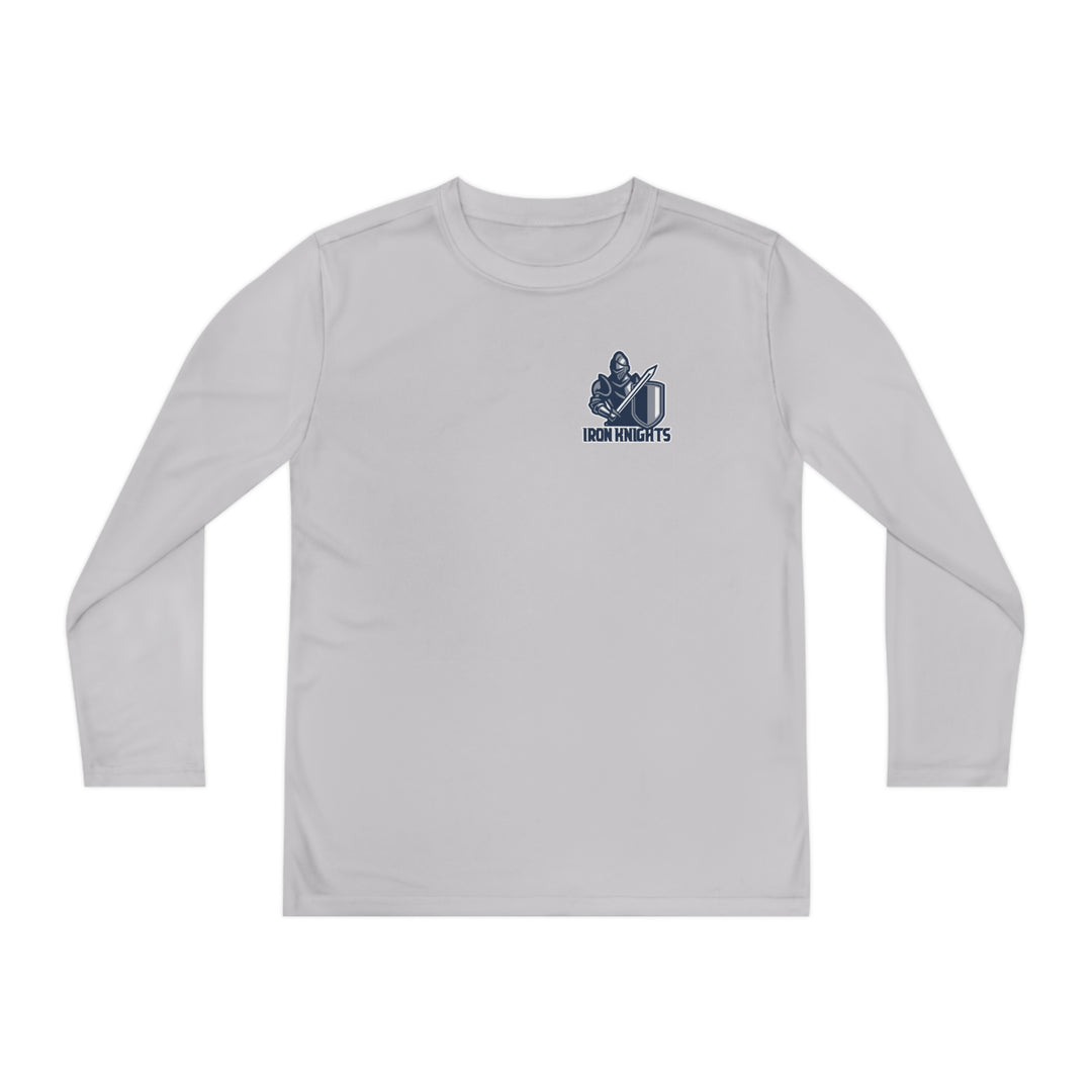 Iron Knights Youth Long Sleeve Competitor Moisture Wicking Tee W/Knight Design, Name &amp; Number