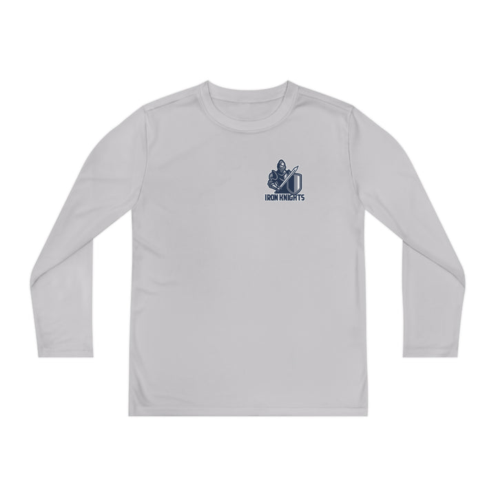 Iron Knights Youth Long Sleeve Competitor Moisture Wicking Tee W/Knight Design, Name &amp; Number