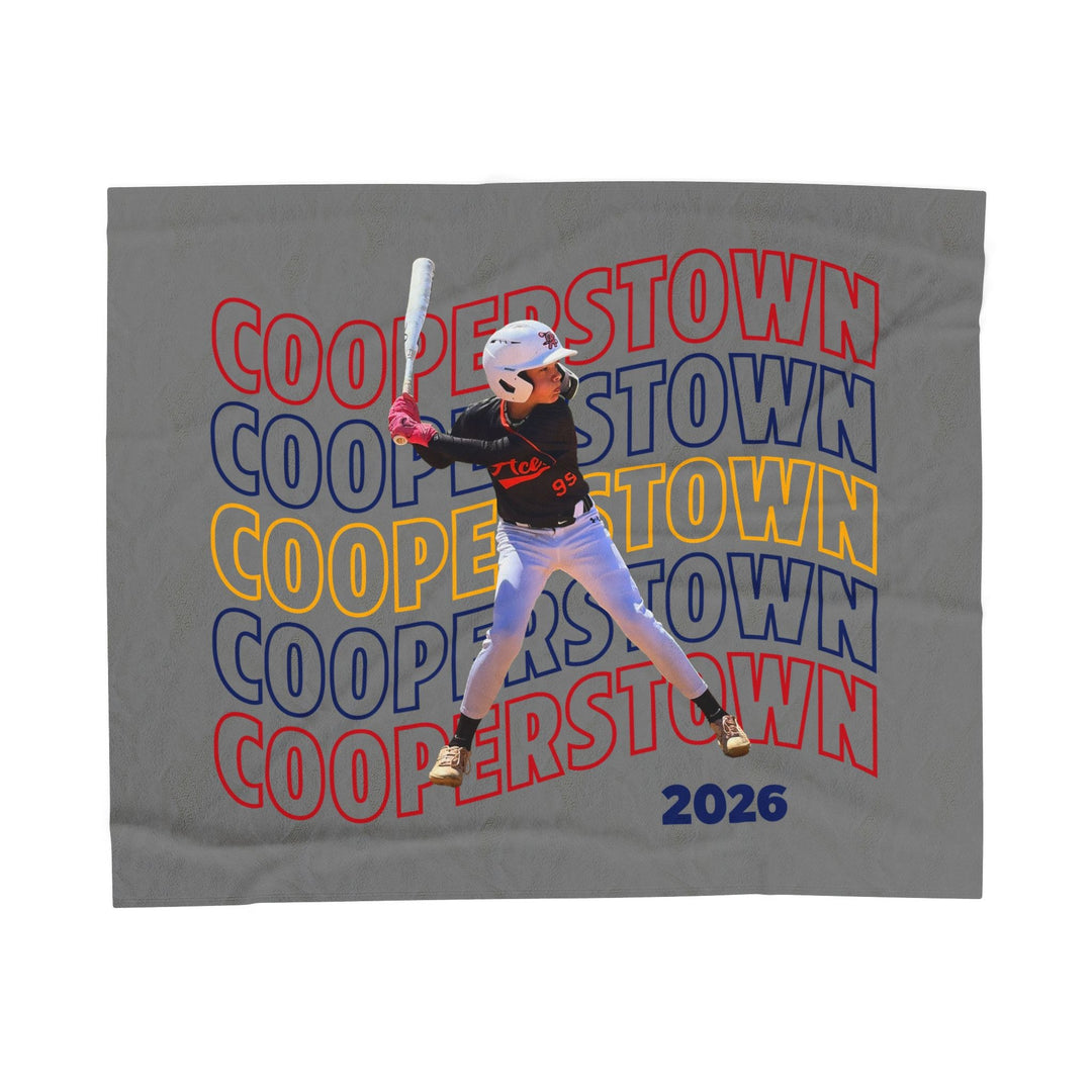 Cooperstown Wavy Design Velveteen Plush Blanket