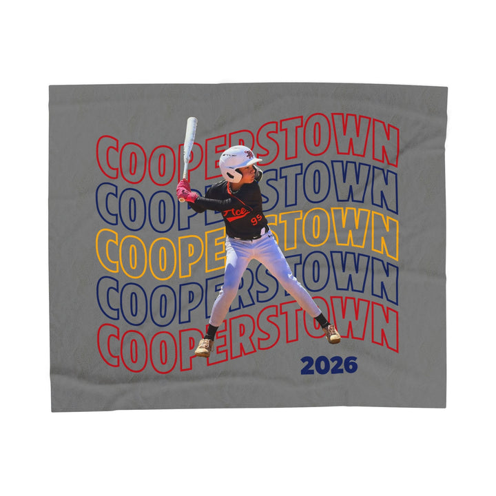 Cooperstown Wavy Design Velveteen Plush Blanket
