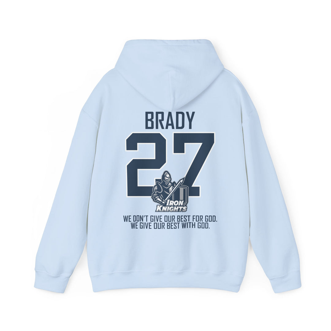 Iron Knights Adult Unisex Hooded Sweatshirt w/Knight Design, Name &amp; Number on back
