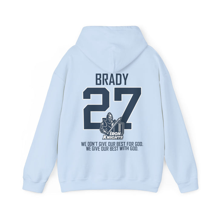 Iron Knights Adult Unisex Hooded Sweatshirt w/Knight Design, Name &amp; Number on back