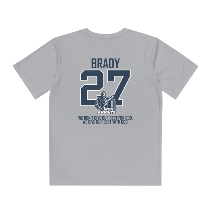 Iron Knights Youth Short Sleeve Competitor Moisture Wicking Tee w/Flag Logo and Name &amp; Number on back