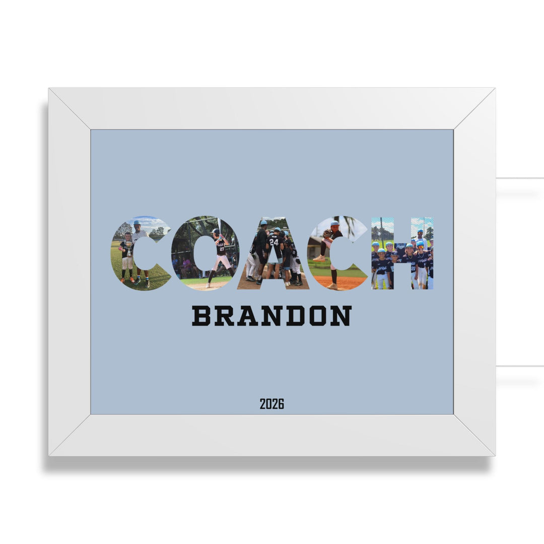 Coach Photo Letter Custom Framed Art