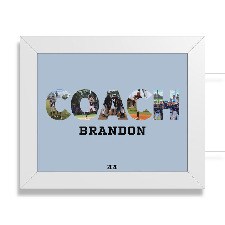 Coach Photo Letter Custom Framed Art