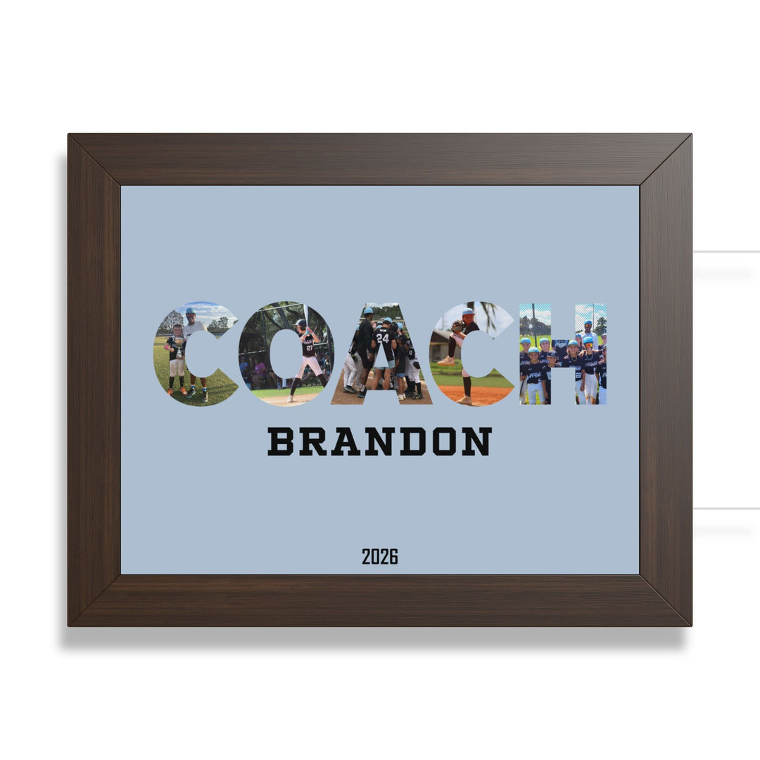 Coach Photo Letter Custom Framed Art
