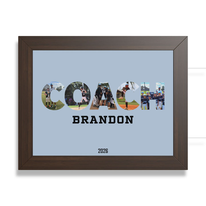 Coach Photo Letter Custom Framed Art