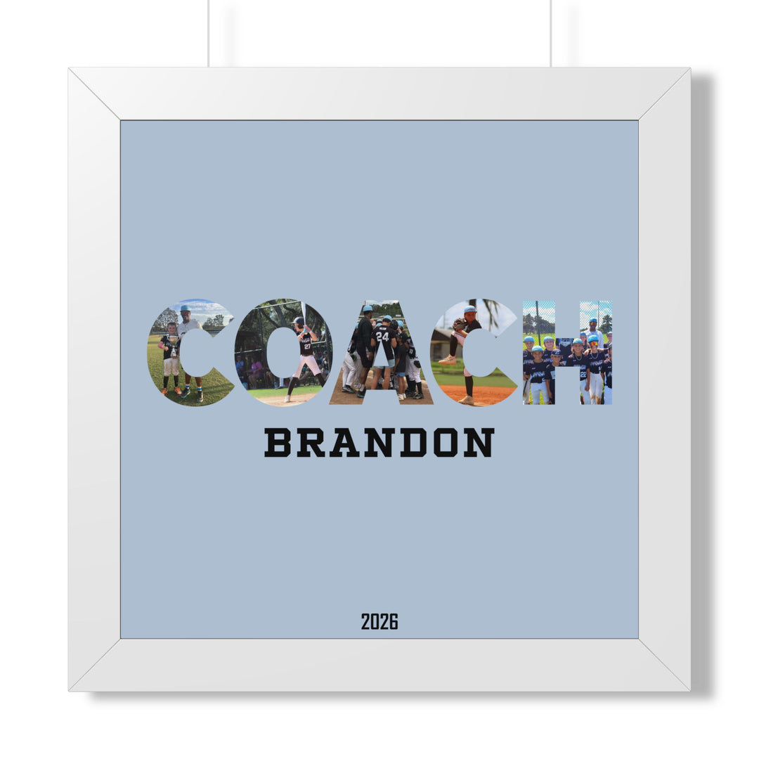 Coach Photo Letter Custom Framed Art