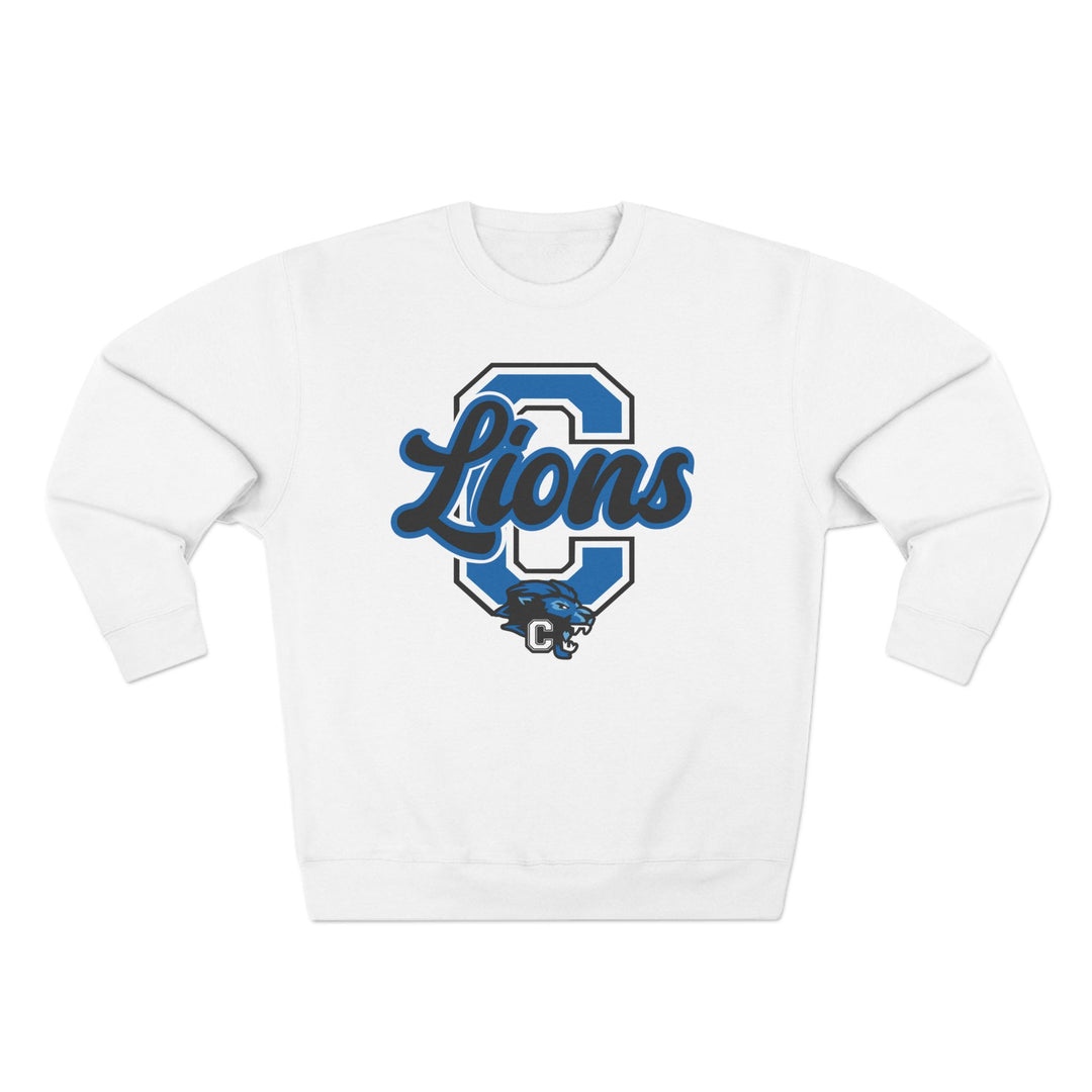 Canton Lions Football &amp; Cheer Unisex Adult Premium Crewneck Sweatshirt - Big C Design