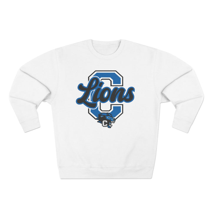 Canton Lions Football &amp; Cheer Unisex Adult Premium Crewneck Sweatshirt - Big C Design