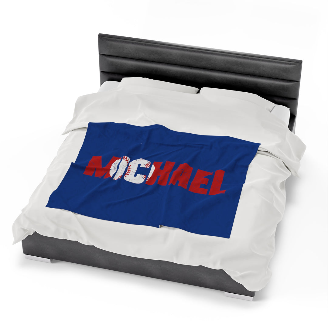Baseball Plush Blanket w/Custom Name