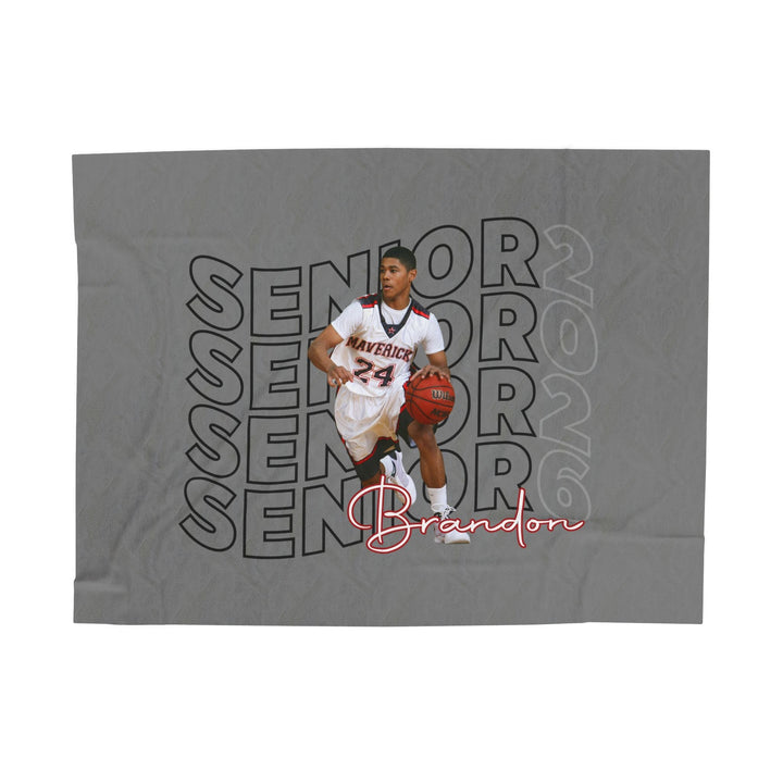 Senior Wavy Design w/Photo &amp; Name - Velveteen Plush Blanket
