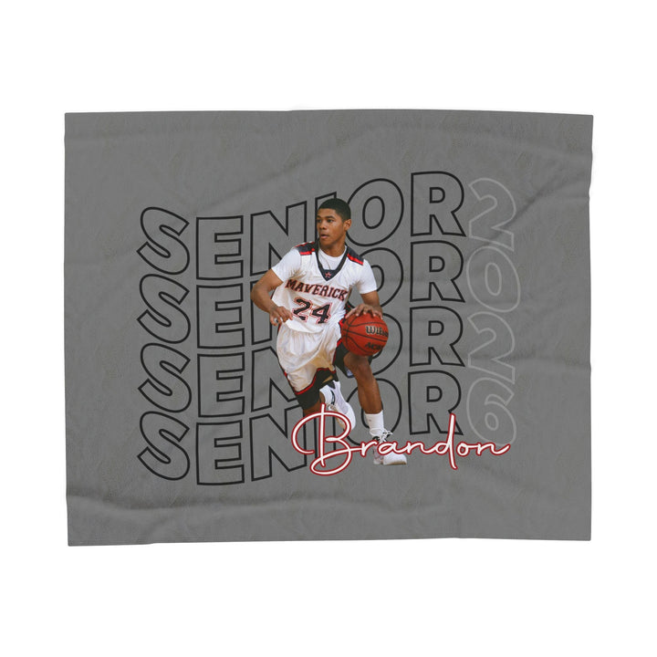 Senior Wavy Design w/Photo &amp; Name - Velveteen Plush Blanket