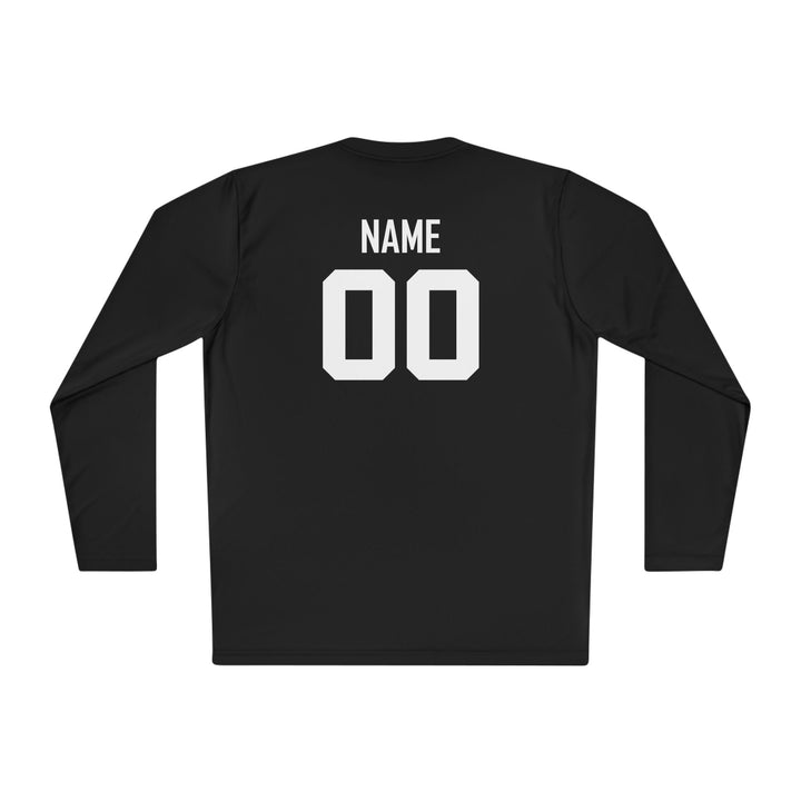 T-Black Dugout Unisex Adult Moisture Wicking Long Sleeve Shirt - Front Design Only w/Optional Customization