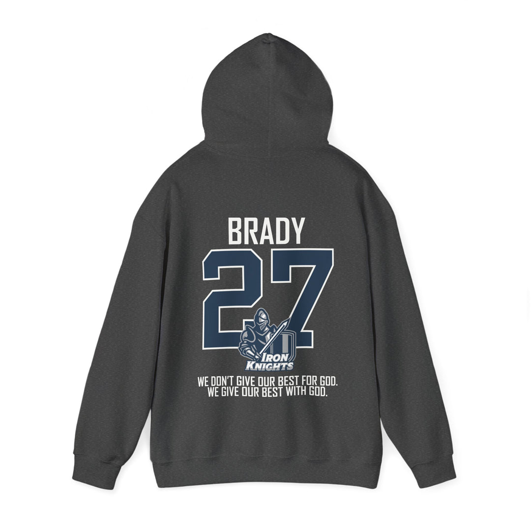 Iron Knights Adult Unisex Hooded Sweatshirt w/Knight Design, Name &amp; Number on back