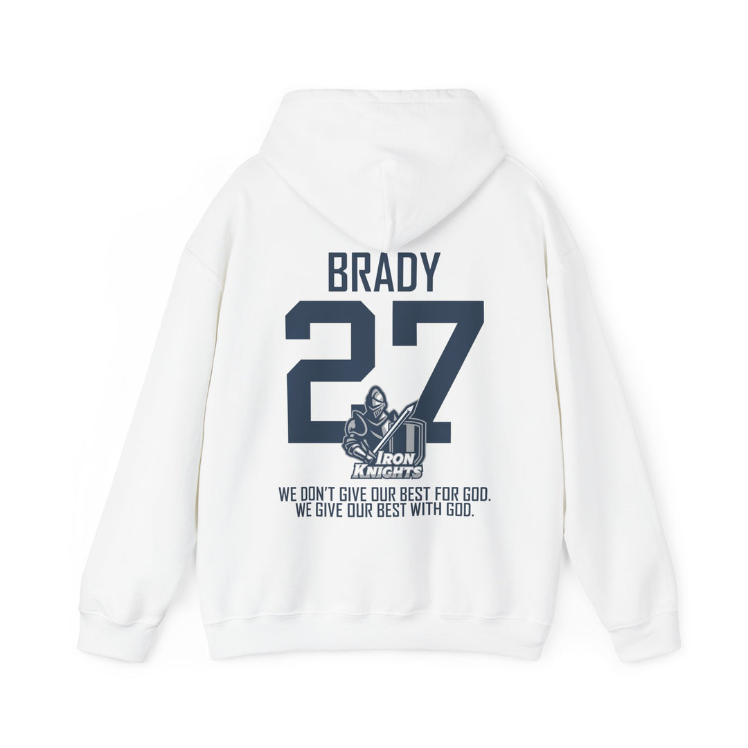Iron Knights Adult Unisex Hooded Sweatshirt w/Knight Design, Name &amp; Number on back