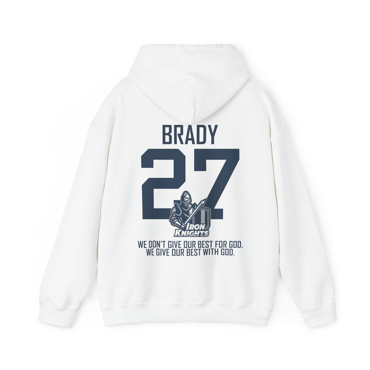 Iron Knights Adult Unisex Hooded Sweatshirt w/Knight Design, Name &amp; Number on back