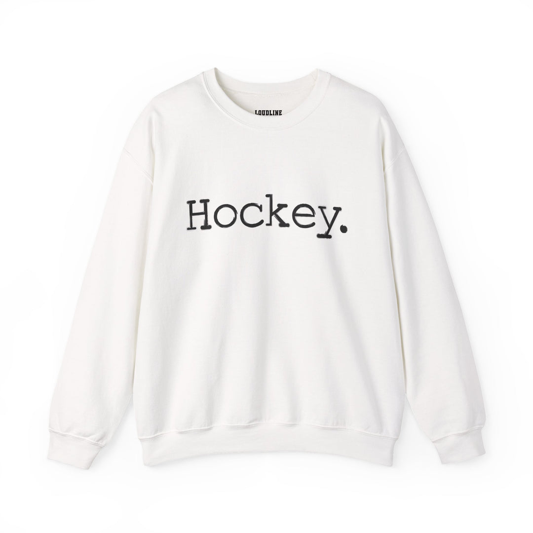 Typewriter Design Hockey Unisex Adult Crewneck Sweatshirt