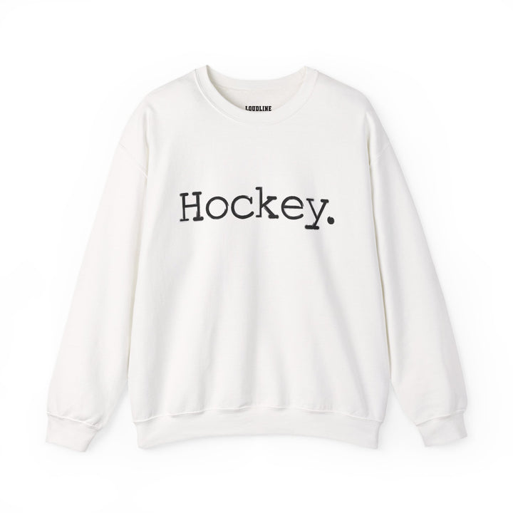Typewriter Design Hockey Unisex Adult Crewneck Sweatshirt