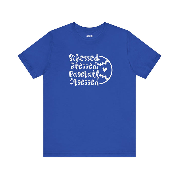 Stressed Blessed Baseball Obsessed Unisex Adult T-Shirt