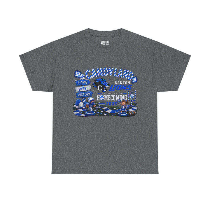 Canton Lions Football &amp; Cheer Unisex Adult Gildan Standard T-Shirt - Homecoming Candyland Design