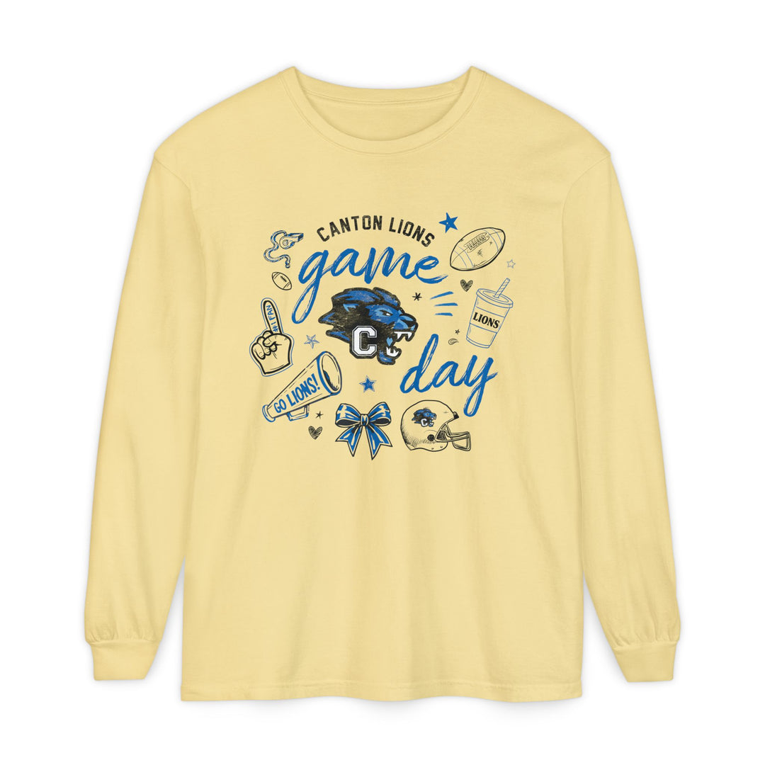 Canton Lions Football &amp; Cheer Unisex Adult Premium Long Sleeve - Game Day Design
