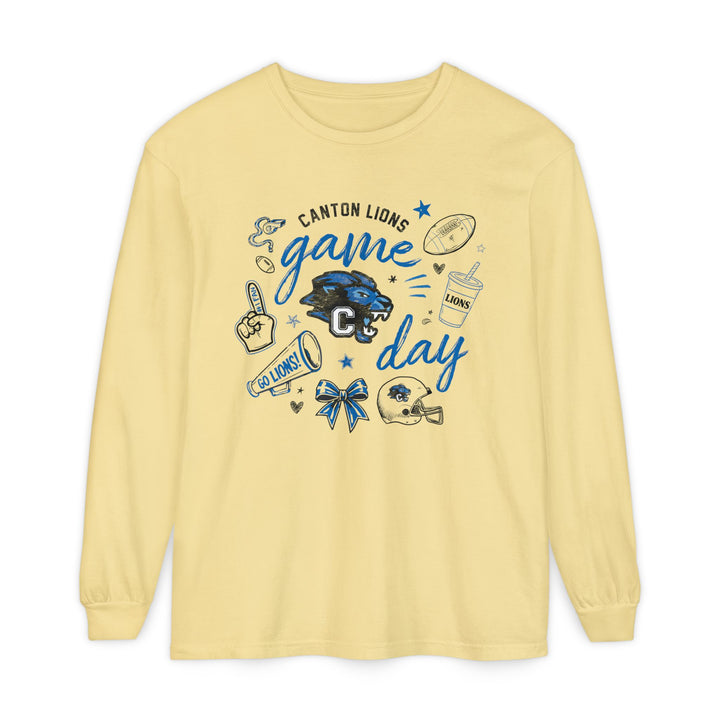 Canton Lions Football &amp; Cheer Unisex Adult Premium Long Sleeve - Game Day Design