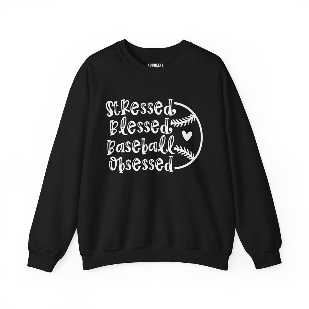 Stressed Blessed Baseball Obsessed Unisex Adult Crewneck Sweatshirt