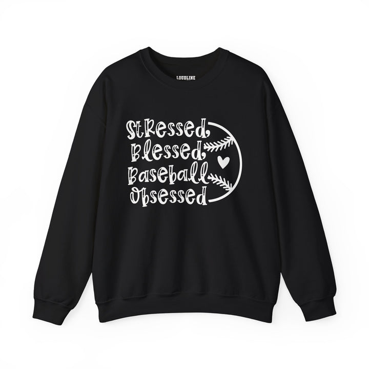 Stressed Blessed Baseball Obsessed Unisex Adult Crewneck Sweatshirt