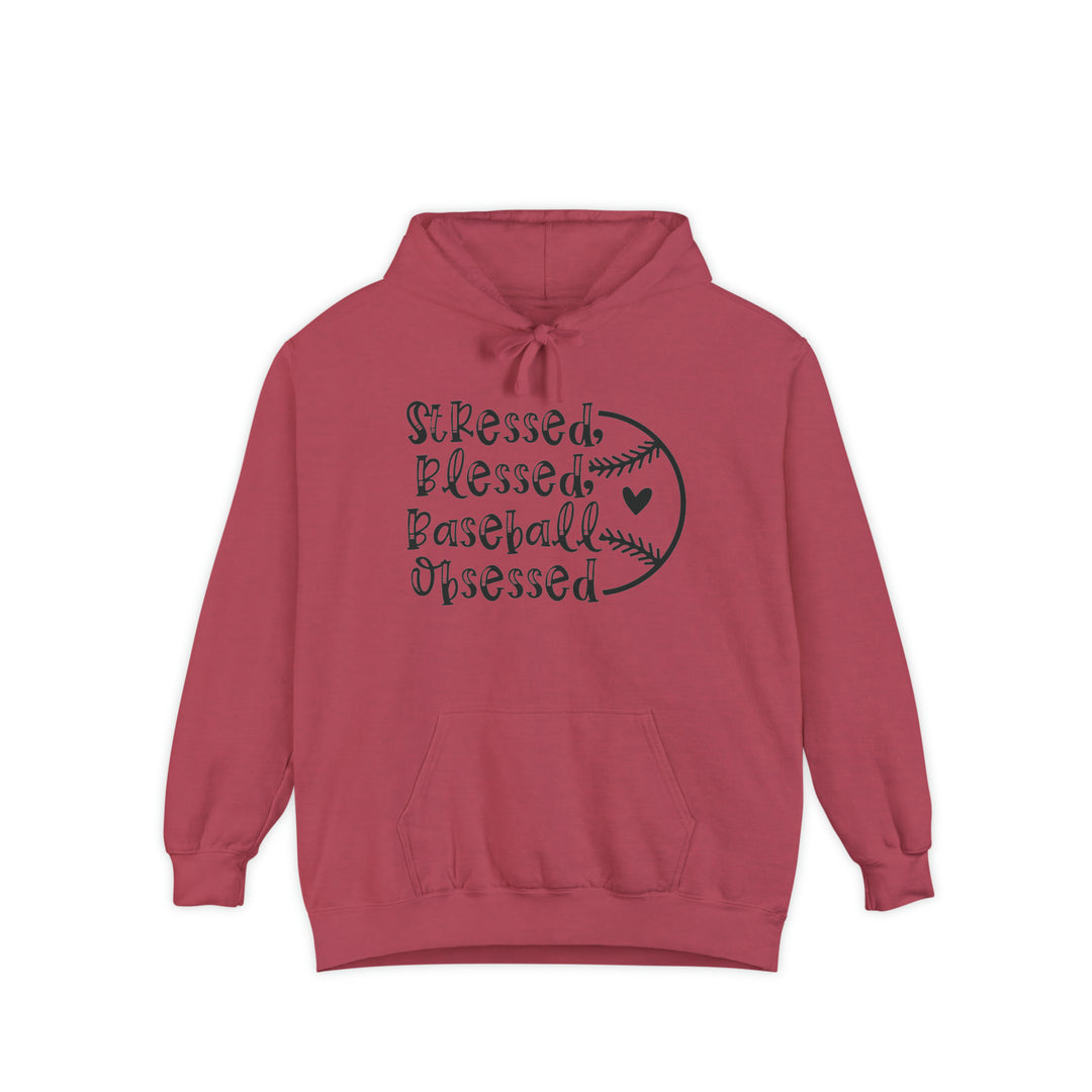 Stressed Blessed Baseball Obsessed Unisex Adult Premium Hooded Sweatshirt