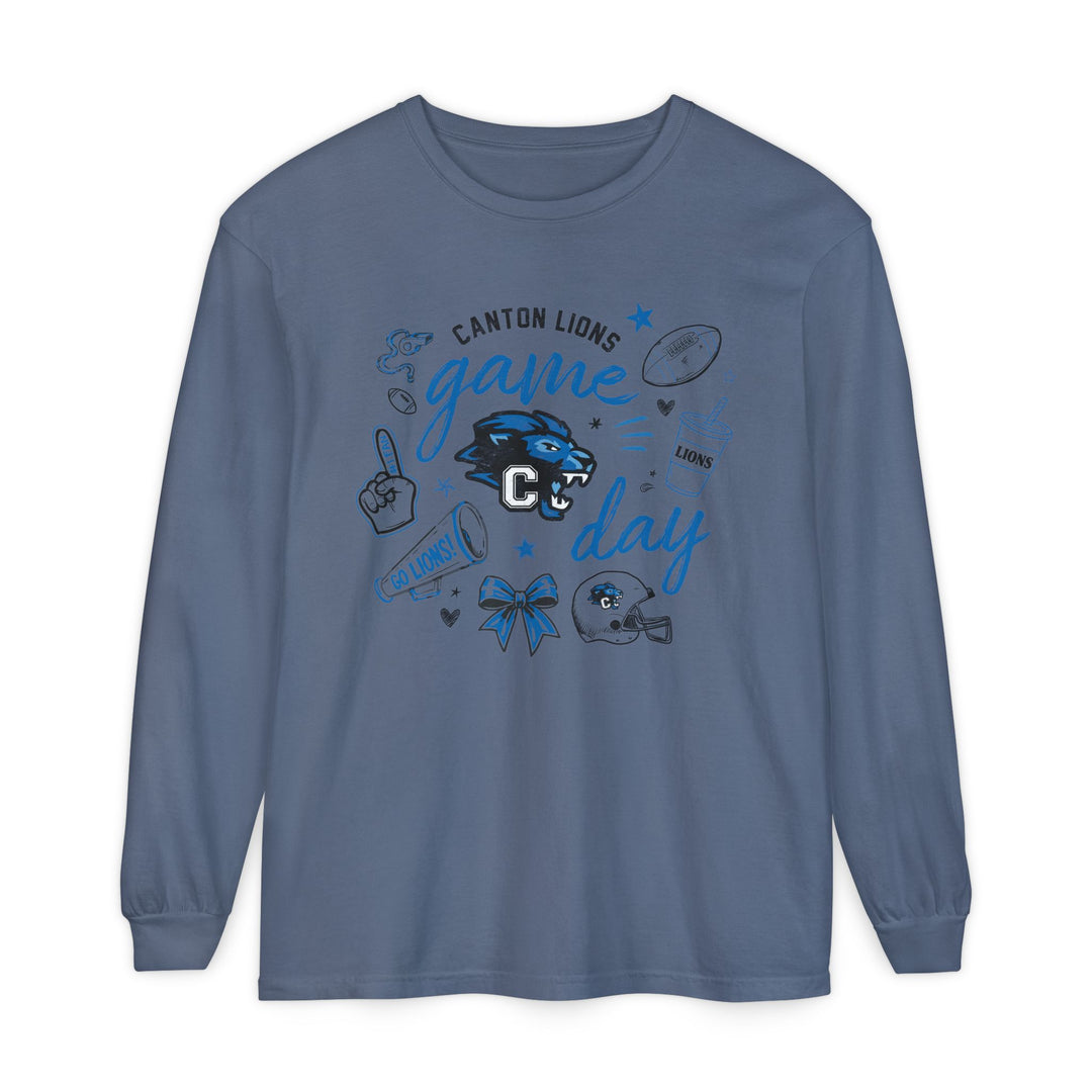 Canton Lions Football &amp; Cheer Unisex Adult Premium Long Sleeve - Game Day Design