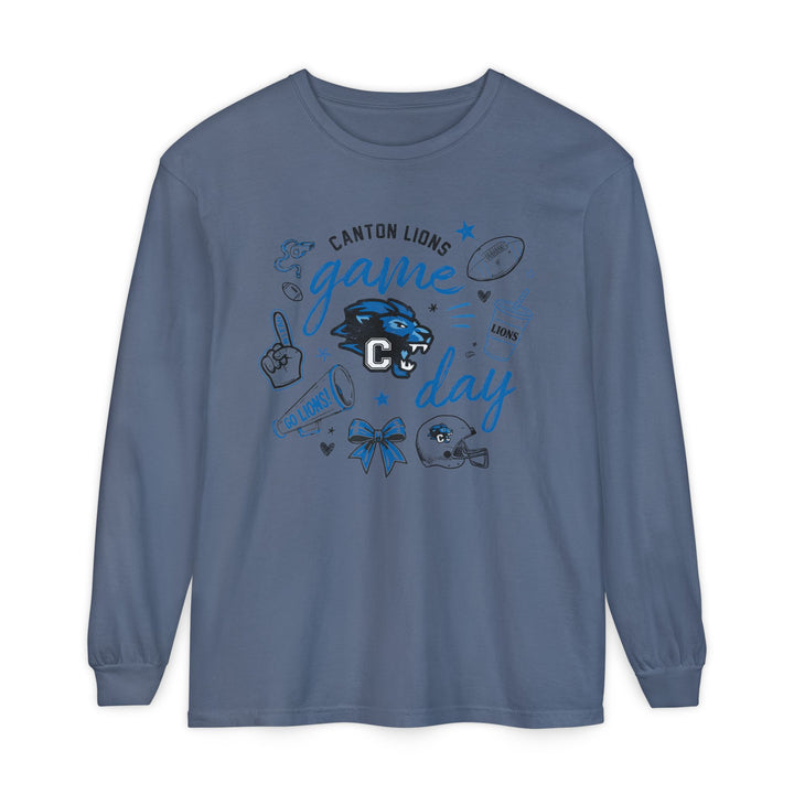 Canton Lions Football &amp; Cheer Unisex Adult Premium Long Sleeve - Game Day Design