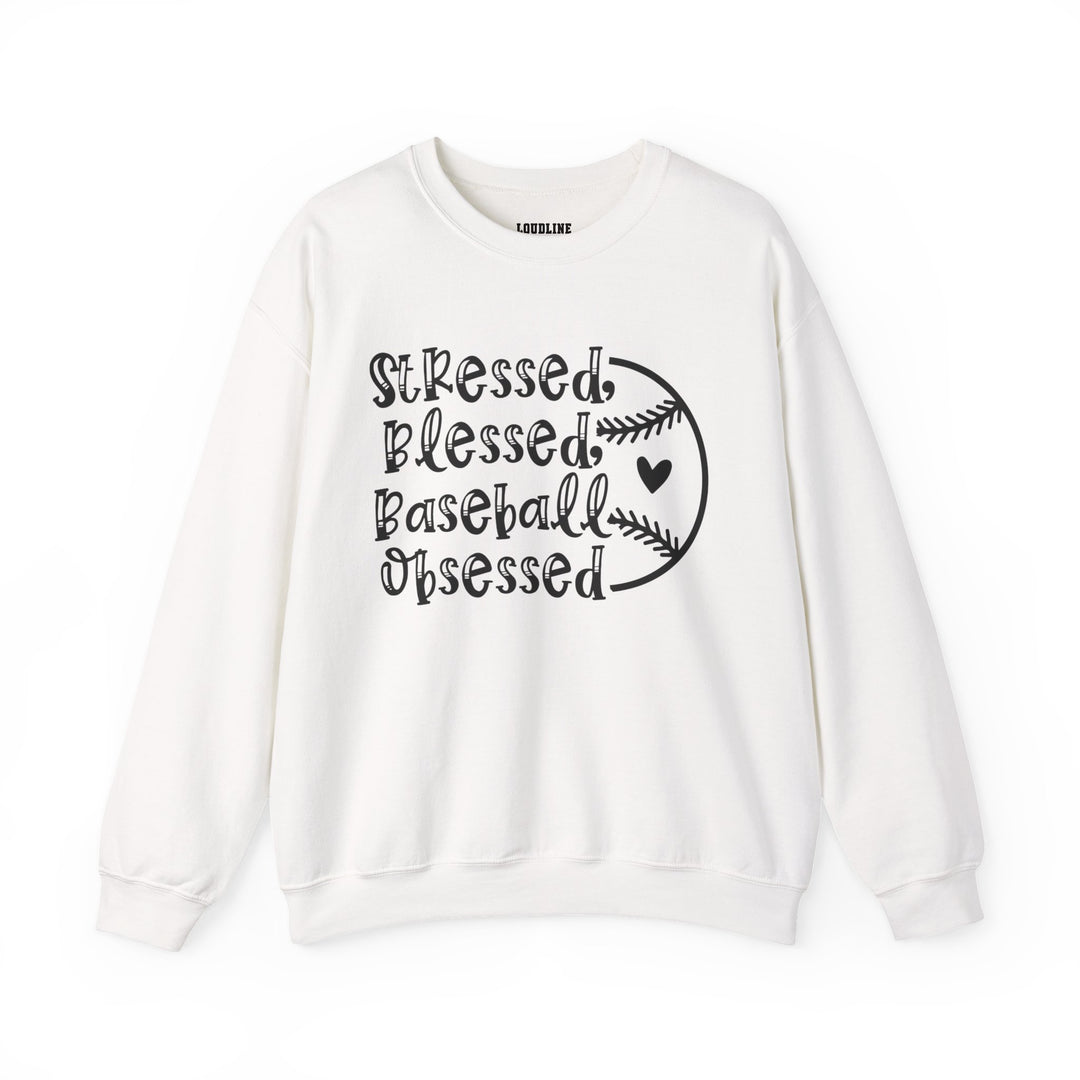 Stressed Blessed Baseball Obsessed Unisex Adult Crewneck Sweatshirt