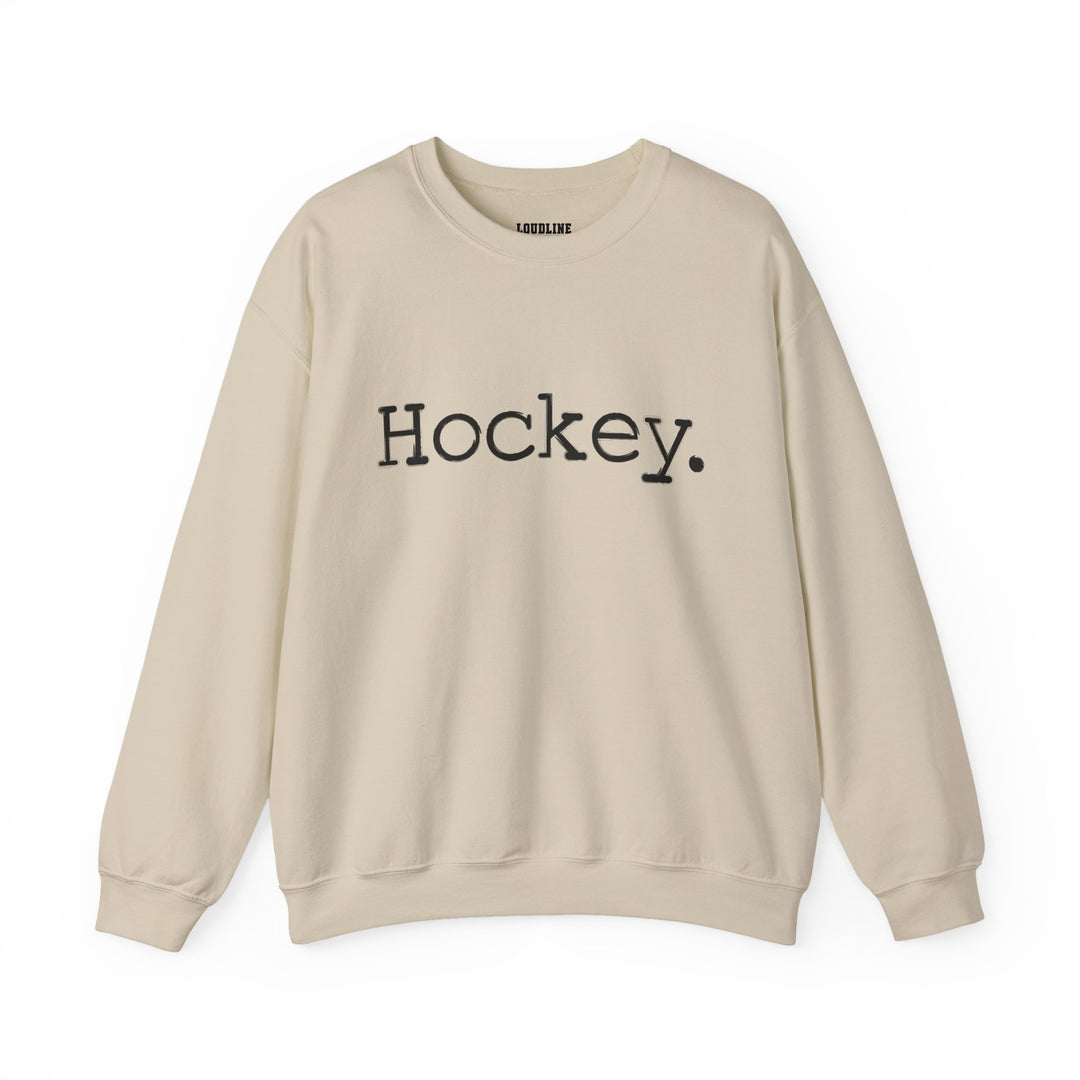 Typewriter Design Hockey Unisex Adult Crewneck Sweatshirt