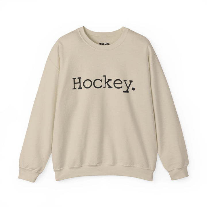 Typewriter Design Hockey Unisex Adult Crewneck Sweatshirt