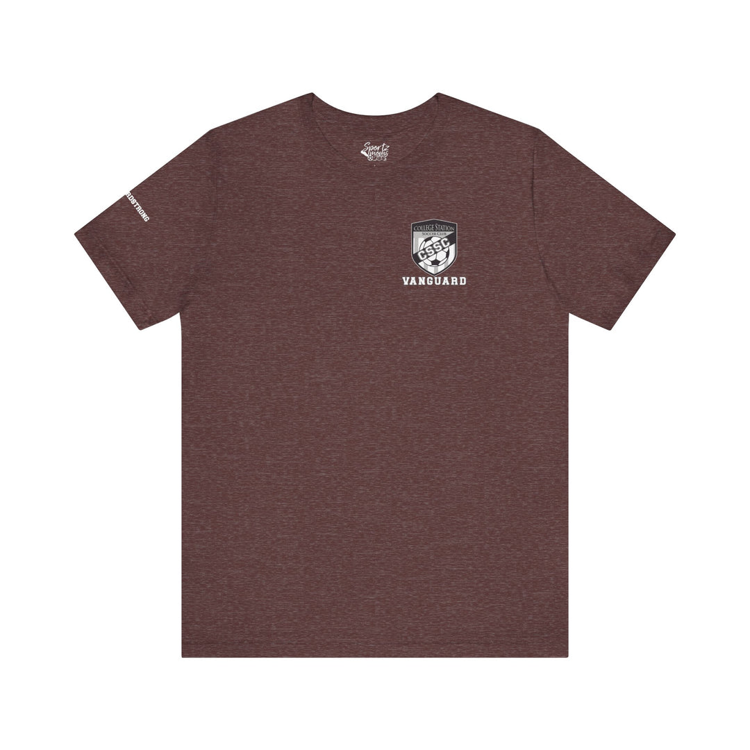 College Station Soccer Club Vanguard Unisex Adult T-Shirt w/ Logo on Left Chest
