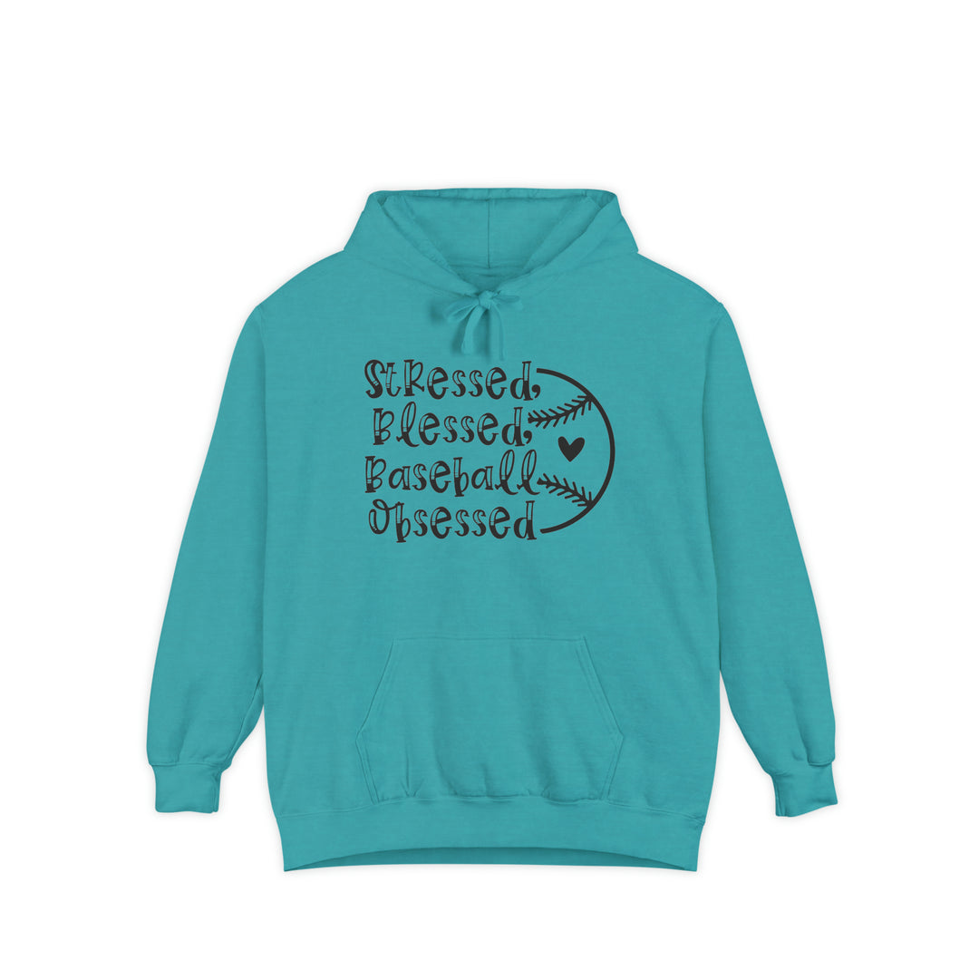 Stressed Blessed Baseball Obsessed Unisex Adult Premium Hooded Sweatshirt