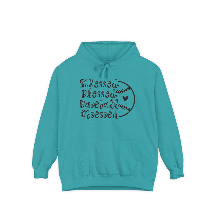 Stressed Blessed Baseball Obsessed Unisex Adult Premium Hooded Sweatshirt