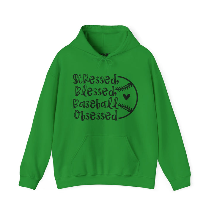 Stressed Blessed Baseball Obsessed Unisex Adult Hooded Sweatshirt