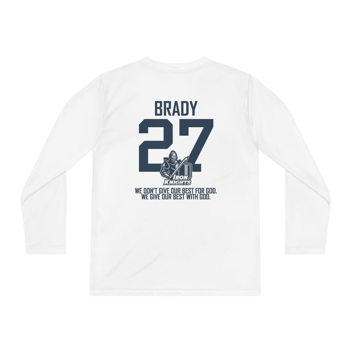 Iron Knights Youth Long Sleeve Competitor Moisture Wicking Tee W/Knight Design, Name &amp; Number