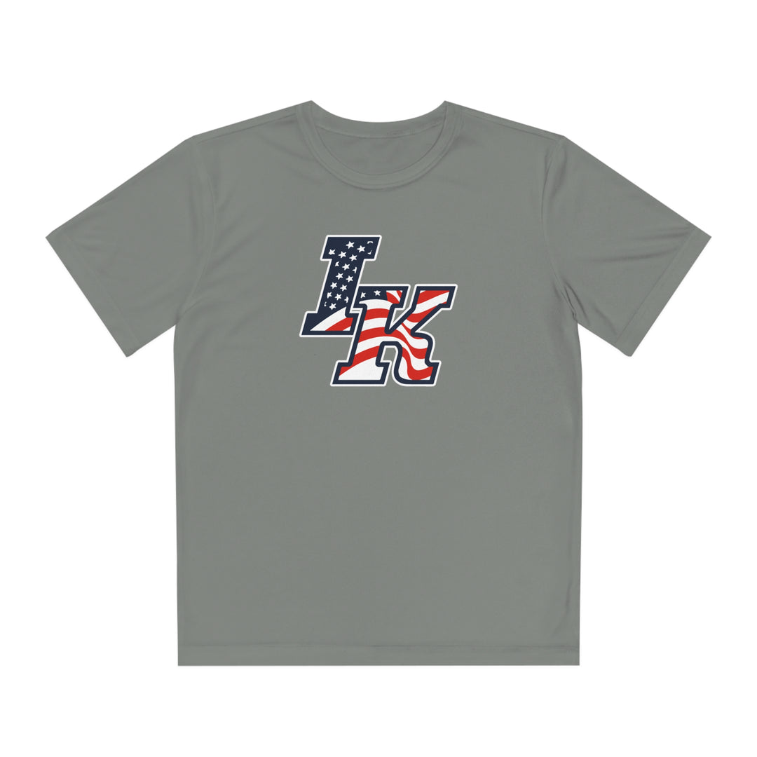 Iron Knights Youth Short Sleeve Competitor Moisture Wicking Tee w/Flag Logo and Name &amp; Number on back