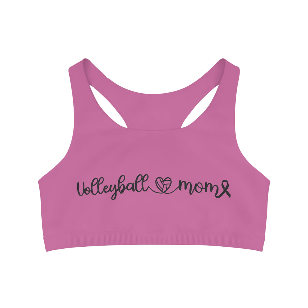 Cancer Collection Pick Your Sport Mom Ribbon &amp; Heart Seamless Sports Bra