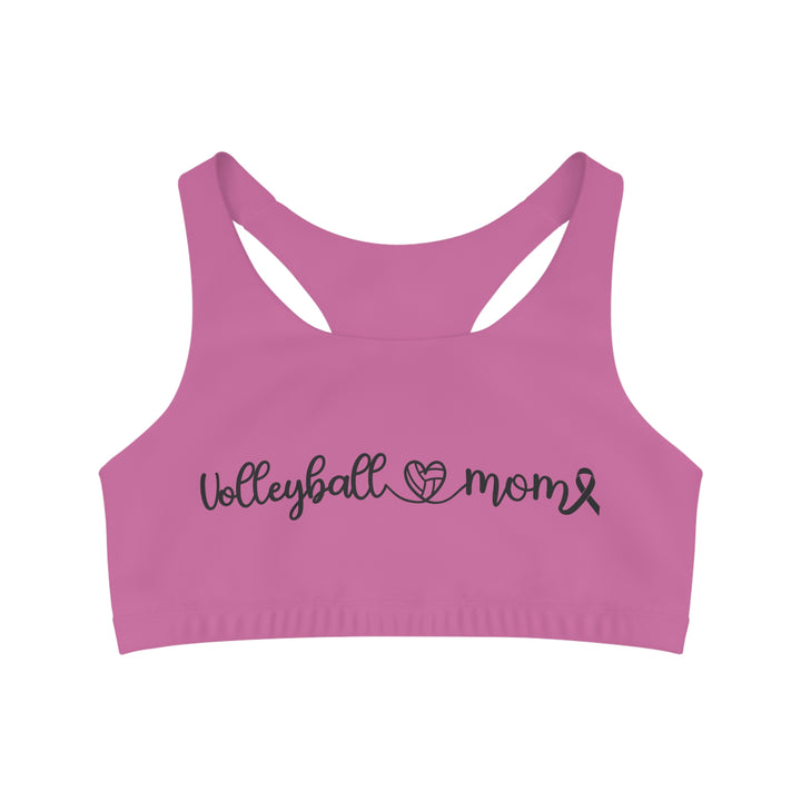 Cancer Collection Pick Your Sport Mom Ribbon &amp; Heart Seamless Sports Bra