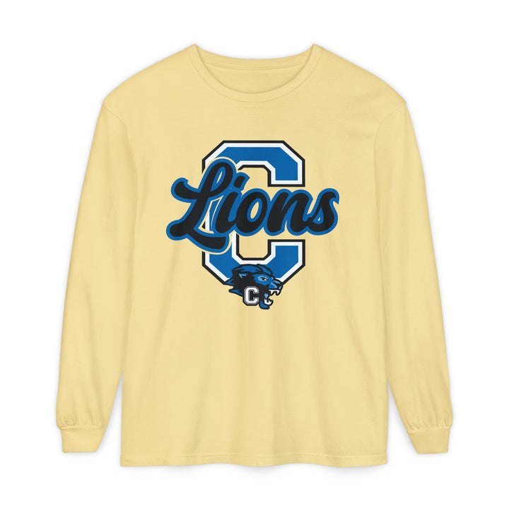 Canton Lions Football &amp; Cheer Unisex Adult Premium Long Sleeve - Big C Design