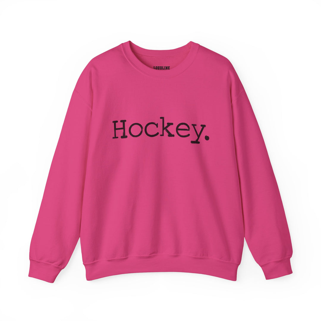 Typewriter Design Hockey Unisex Adult Crewneck Sweatshirt