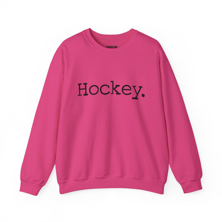 Typewriter Design Hockey Unisex Adult Crewneck Sweatshirt