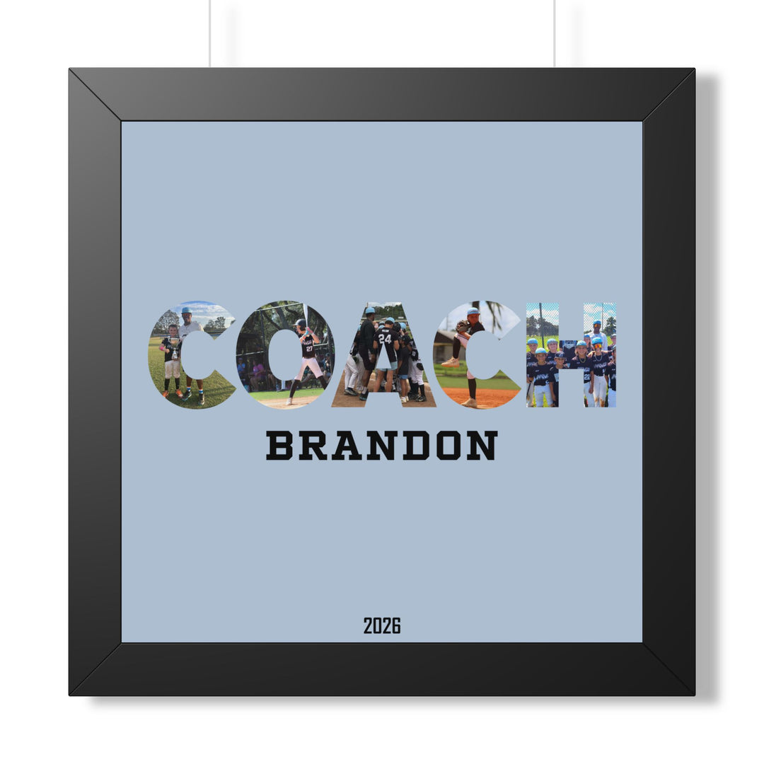 Coach Photo Letter Custom Framed Art